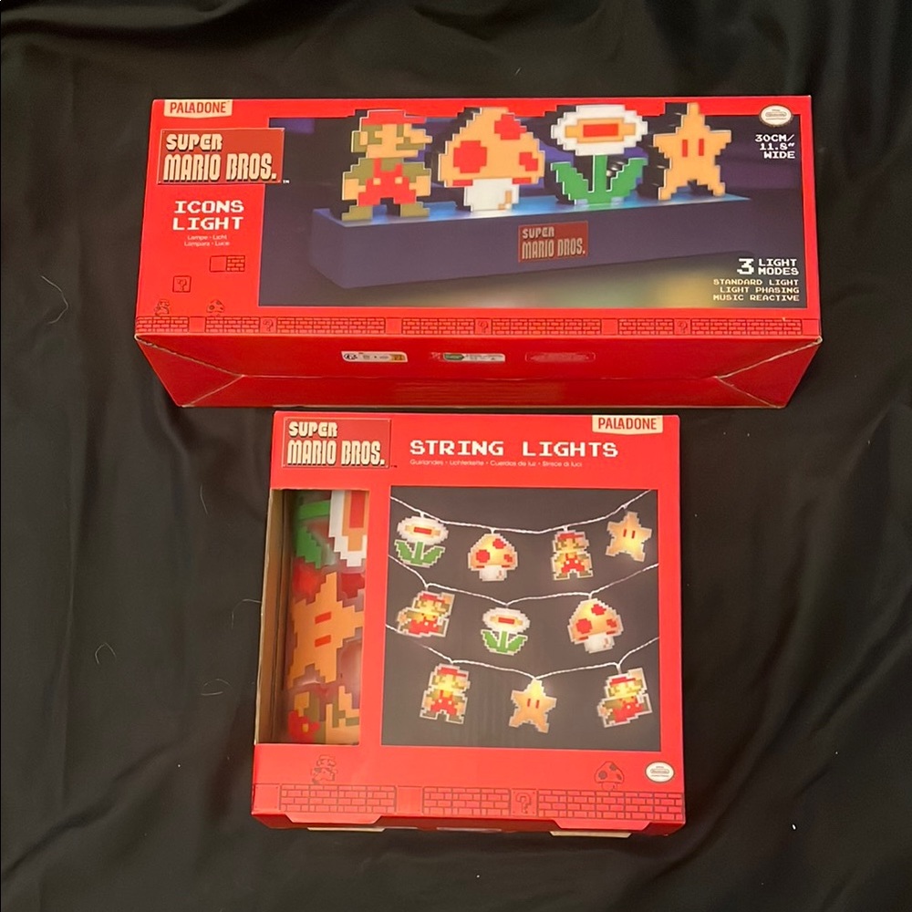 Super Mario Bros. Icons Light and String Lights Set New